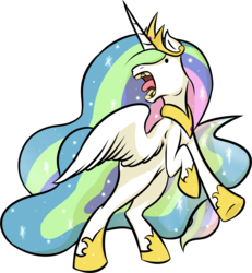 Size: 5781x6265 | Tagged: safe, artist:greenpidge, princess celestia, alicorn, pony, g4, absurd resolution, female, hoers, horses doing horse things, majestic as fuck, mare, neigh, open mouth, rearing, sillestia, silly, simple background, solo, spread wings, tongue out, transparent background, wat