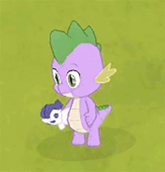 Size: 400x417 | Tagged: safe, gameloft, screencap, rarity, spike, dragon, g4, animated, crush plush, cute, daaaaaaaaaaaw, female, game, gameloft is trying to murder us, gameloft shenanigans, hnnng, implied shipping, implied sparity, implied straight, male, rarity plushie, solo, spikabetes, straight, weapons-grade cute