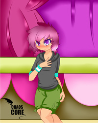 Size: 400x500 | Tagged: safe, artist:caoscore, scootaloo, human, g4, clothes, equestria girls outfit, female, humanized, solo