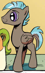 Size: 162x262 | Tagged: safe, artist:andypriceart, idw, 8-bit (g4), gaffer, pegasus, pony, unicorn, g4, neigh anything, spoiler:comic, spoiler:comic11, male, solo focus