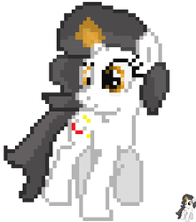 Size: 416x470 | Tagged: safe, artist:flofflewoffle, oc, oc only, oc:short fuse, pony, unicorn, horn, looking back, male, pixel art, solo, unicorn oc