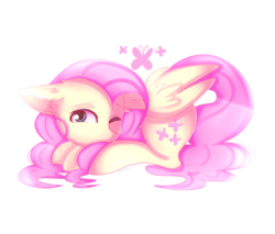 Size: 3313x2820 | Tagged: safe, artist:kurochhi, fluttershy, g4, curled up, cute, female, high res, shyabetes, solo