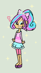 Size: 285x506 | Tagged: safe, artist:obeliskgirljohanny, princess flurry heart, human, g4, braces, cute, female, flurrybetes, grin, humanized, looking up, smiling, solo, sparkles, tiara