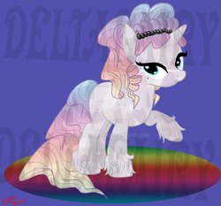 Size: 1024x956 | Tagged: safe, artist:deltafairy, oc, oc only, crystal pony, pony, unicorn, adoptable, adopted, crystallized, female, mare, obtrusive watermark, solo, watermark