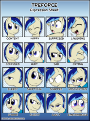 Size: 1024x1386 | Tagged: safe, artist:ketirz, oc, oc only, oc:treforce, expressions, facial expressions