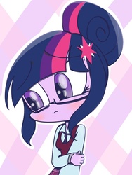 Size: 1024x1365 | Tagged: safe, artist:poa, sci-twi, twilight sparkle, equestria girls, g4, blushing, cute, female, glasses, nervous, shy, solo, twiabetes