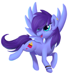 Size: 600x652 | Tagged: safe, artist:stasushka, oc, oc only, oc:drawing dye, pegasus, pony, solo