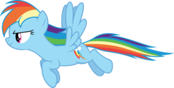 Size: 6000x3052 | Tagged: safe, artist:dashiesparkle, artist:yanoda, rainbow dash, g4, rainbow falls, .svg available, absurd resolution, female, flying, ponyscape, simple background, solo, transparent background, vector