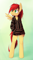 Size: 1100x2000 | Tagged: safe, artist:hoodie, oc, oc only, pegasus, pony, semi-anthro, bipedal, clothes, hoodie, solo
