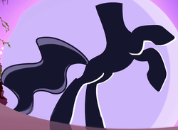 Size: 770x565 | Tagged: safe, screencap, the headless horse, headless horse, g4, sleepless in ponyville, cropped, headless, rearing, silhouette, solo