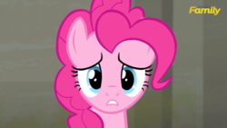 Size: 1600x900 | Tagged: safe, screencap, pinkie pie, g4, the saddle row review, discovery family logo, female, solo