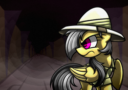 Size: 1754x1240 | Tagged: safe, artist:rambopvp, daring do, g4, ancient ruins, female, raised hoof, ruins, solo
