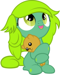 Size: 2675x3342 | Tagged: safe, artist:iamadinosaurrarrr, oc, oc only, cute, female, filly, high res, hug, solo, teddy bear