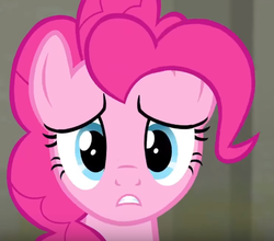Size: 497x437 | Tagged: safe, screencap, pinkie pie, g4, the saddle row review, female, sad, solo, worried