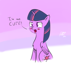 Size: 1080x1024 | Tagged: safe, artist:pwnagespartan, twilight sparkle, alicorn, pony, g4, blatant lies, blushing, cute, female, i'm not cute, mare, solo, tsundere, tsunlight sparkle, twiabetes, twilight sparkle (alicorn)