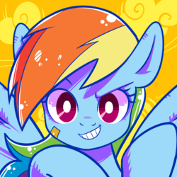 Size: 2000x2000 | Tagged: safe, artist:renokim, rainbow dash, g4, female, high res, looking at you, solo