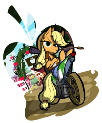 Size: 4500x5400 | Tagged: safe, artist:animation100, applejack, g4, absurd resolution, clothes, female, looking at you, mares of harmony, motorcycle, solo, sweet apple acres
