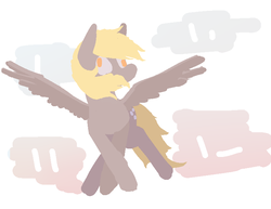 Size: 758x586 | Tagged: safe, artist:nobody, derpy hooves, pegasus, pony, g4, female, lineless, loss (meme), mare, solo, spread wings, when you see it