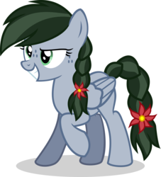 Size: 8173x8992 | Tagged: safe, artist:fillydrawsilly, oc, oc only, oc:emerald sunshine, absurd resolution, flower, flower in hair, freckles, solo