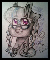 Size: 1152x1366 | Tagged: safe, artist:fluttershy-5473, silver spoon, g4, bust, colored pupils, female, portrait, solo, traditional art