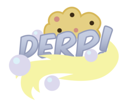 Size: 4139x3416 | Tagged: safe, artist:e-49, derpy hooves, g4, derp, high res, simple background, sticker, tail, text, transparent background, vector