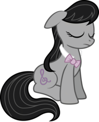 Size: 487x600 | Tagged: safe, artist:kyrospawn, octavia melody, earth pony, pony, g4, discorded, eyes closed, female, floppy ears, mare, simple background, sitting, solo, transparent background, vector