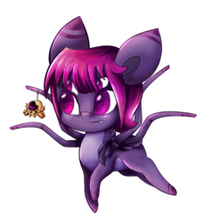 Size: 500x526 | Tagged: safe, artist:mastermuffinkitty, oc, oc only, oc:pasta, oc:selky, original species, spider, solo