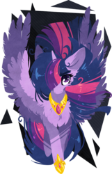 Size: 637x987 | Tagged: safe, artist:tay-niko-yanuciq, twilight sparkle, alicorn, pony, g4, chest fluff, female, flat colors, fluffy, hair over one eye, mare, simple background, solo, spread wings, transparent background, twilight sparkle (alicorn)