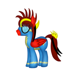 Size: 1550x1550 | Tagged: safe, artist:bravegunner, oc, oc only, oc:bravegunner, 3d, clothes, solo, wonderbolts uniform