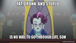 Size: 800x450 | Tagged: safe, edit, edited screencap, screencap, principal abacus cinch, equestria girls, g4, my little pony equestria girls: friendship games, animal house, dean wormer, female, image macro, meme, solo