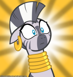 Size: 1000x1045 | Tagged: safe, artist:zantyarz, zecora, zebra, g4, female, reaction image, solo, surprise face