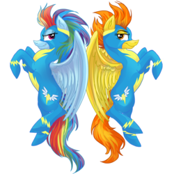 Size: 1024x1024 | Tagged: safe, artist:dangerblaze, rainbow dash, spitfire, pony, g4, clothes, duo, wonderbolts, wonderbolts uniform