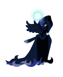 Size: 3336x4096 | Tagged: safe, artist:blackblood-queen, princess luna, spirit of hearth's warming yet to come, a hearth's warming tail, g4, cloak, clothes, female, high res, magic, simple background, solo, transparent background, vector