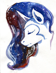 Size: 400x517 | Tagged: safe, artist:lexx2dot0, nightmare moon, g4, female, sketch, solo, traditional art, watercolor painting