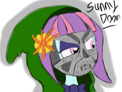 Size: 1024x768 | Tagged: safe, artist:mildockart, sunny flare, equestria girls, g4, my little pony equestria girls: friendship games, bust, crossover, doctor doom, female, marvel, marvel comics, portrait, solo