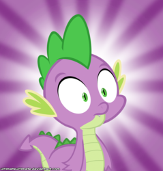 Size: 1000x1045 | Tagged: safe, artist:zantyarz, spike, dragon, g4, male, reaction image, solo, surprise face