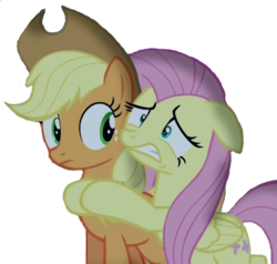 Size: 629x600 | Tagged: safe, screencap, applejack, fluttershy, g4