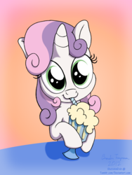 Size: 1024x1365 | Tagged: safe, artist:sketchinetch, sweetie belle, pony, unicorn, g4, one bad apple, cute, diasweetes, female, milkshake, scene interpretation, solo