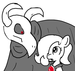 Size: 640x600 | Tagged: safe, artist:ficficponyfic, oc, oc only, oc:emerald jewel, oc:lady elegance, chimera, chimera pony, dragon, earth pony, pony, undead, colt quest, bone, child, colt, cute, foal, glowing eyes, horns, male, monster, red eyes, skull, story included
