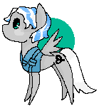 Size: 139x149 | Tagged: safe, artist:flofflewoffle, oc, oc only, oc:artemis whooves, pegasus, pony, clothes, cute, grey pegasus, pegasus oc, pixel art, simple background, solo, vest, wings