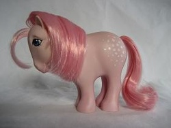Size: 282x212 | Tagged: safe, photographer:sunie, cotton candy (g1), earth pony, pony, g1, female, irl, mare, photo, solo, toy