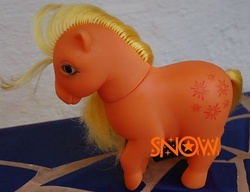 Size: 674x517 | Tagged: safe, photographer:silversnow, rayito, earth pony, pony, g1, female, irl, mare, photo, solo, toy
