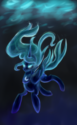 Size: 2564x4165 | Tagged: safe, artist:nalenthi, princess luna, pony, g4, female, glowing eyes, high res, solo