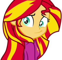 Size: 9426x9098 | Tagged: safe, artist:decprincess, sunset shimmer, equestria girls, g4, absurd resolution, clothes, faic, female, pajamas, simple background, solo, transparent background, vector