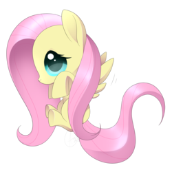 Size: 3000x3000 | Tagged: safe, artist:haydee, fluttershy, pony, g4, chibi, cute, female, shyabetes, simple background, solo, transparent background