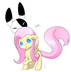 Size: 1030x1042 | Tagged: safe, artist:haydee, fluttershy, pony, rabbit, g4, female, nom, simple background, solo, transparent background