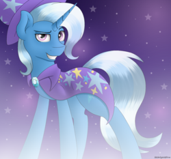 Size: 1500x1400 | Tagged: safe, artist:spirit-dude, trixie, pony, unicorn, g4, female, grin, looking at you, mare, smiling, solo, stars