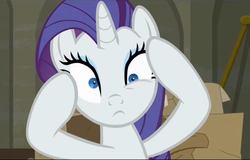 Size: 2237x1431 | Tagged: safe, screencap, rarity, pony, unicorn, g4, the saddle row review, blue eyeshadow, eye twitch, eyeshadow, faic, female, frown, looking at you, makeup, mare, marshmelodrama, rarity being rarity, reaction image, solo