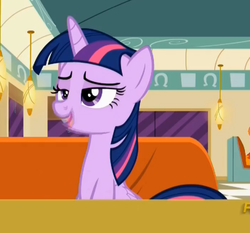 Size: 1389x1293 | Tagged: safe, screencap, twilight sparkle, alicorn, pony, g4, the saddle row review, booth, cafe, diner, female, mare, restaurant, table, twilight sparkle (alicorn)