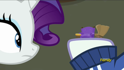 Size: 1920x1080 | Tagged: safe, screencap, mr. stripes, rarity, g4, the saddle row review, discovery family logo, furniture, micro